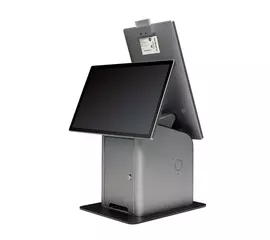 Касса самообслуживания АТОЛ КСО 3156 (2x15,6", N100,8/128), без Wi-Fi, без ОС, Newland, Ind.light,Кр.пин-пад., MSR, доп. сенсорный дисплей